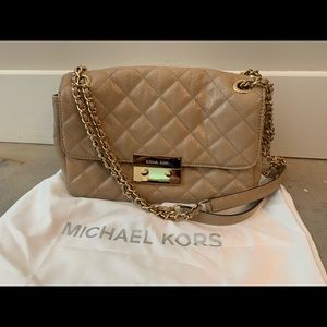 Michael Kors Quilted Leather Purse Tan